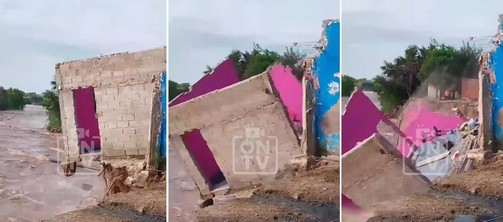 Video: el río Salí creció y se devoró una casa del barrio Las Piedritas