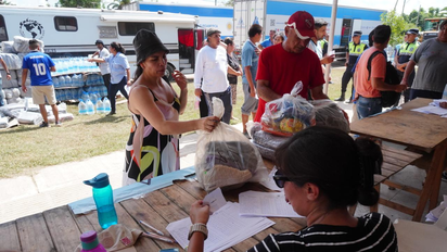 Empresarios entregaron donaciones de carne y alimentos para La Madrid