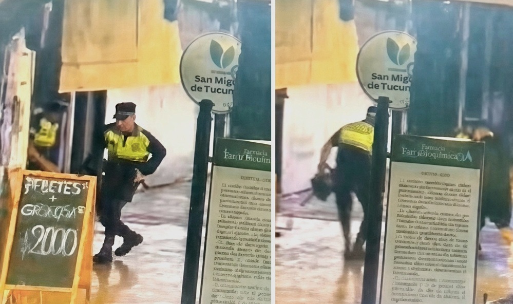 Polémica: 30 días de arresto a policías filmados jugando a la pelota frente a la Casa Histórica a la madrugada